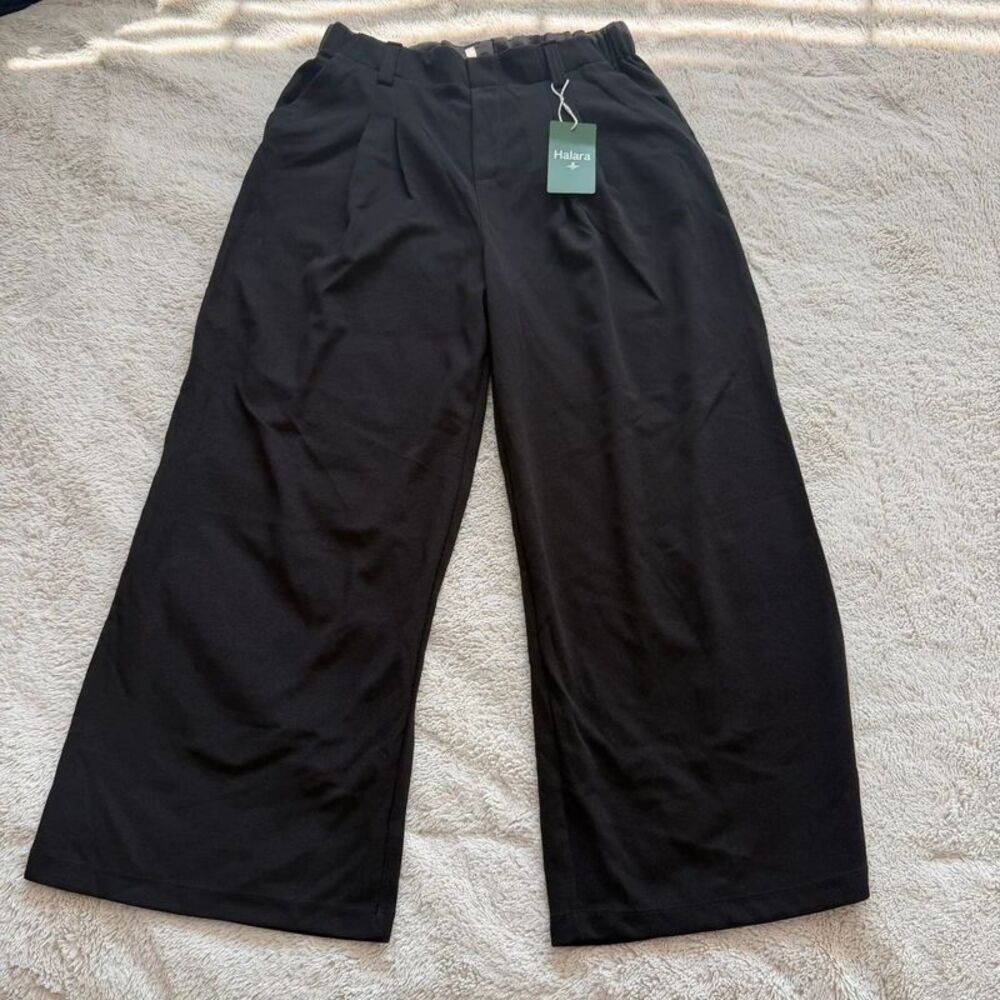 NWT Halara Wide Leg Waffle Knit Pants Stretch Size M